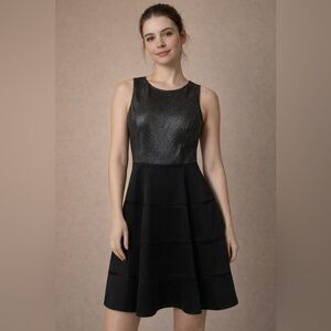 Vince Camuto Black and Metallic dress